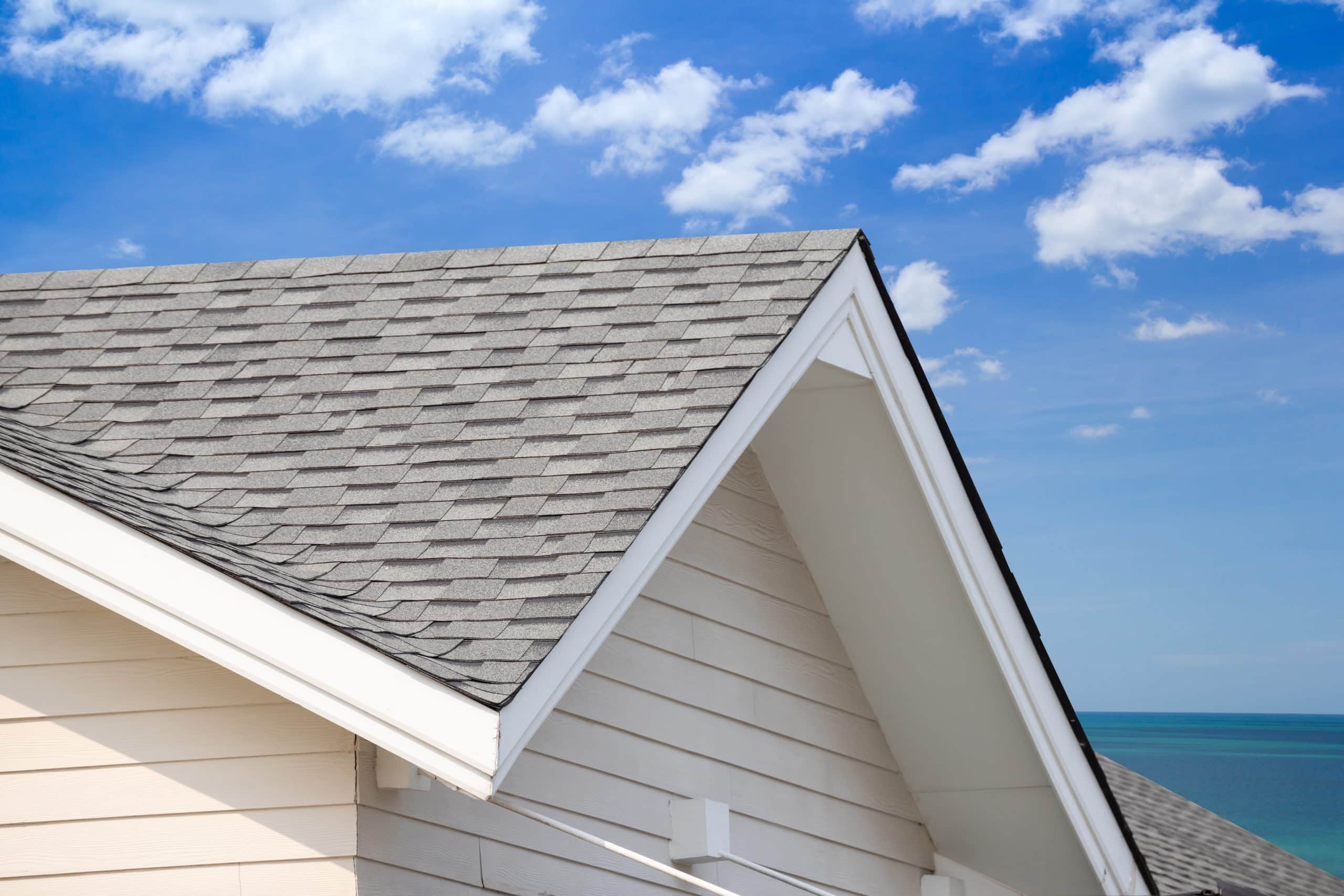 grey roof shingles on a house